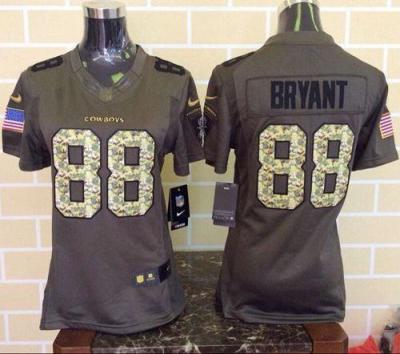 Women Nike Cowboys #88 Dez Bryant Green Stitched NFL Limited Salute To Service Jersey