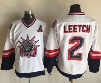 New York Rangers #2 Brian Leetch White CCM Statue Of Liberty Stitched NHL Jersey