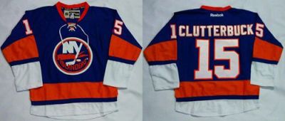 New York Islanders #15 Cal Clutterbuck Baby Blue Home Stitched NHL Jersey