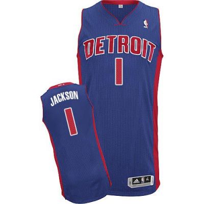 Detroit Pistons #1 Reggie Jackson Blue Stitched NBA Jersey