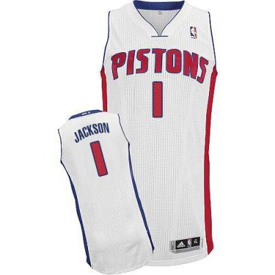 Detroit Pistons #1 Reggie Jackson White Stitched NBA Jersey