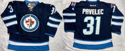 Winnipeg-Jets #31 Ondrej Pavelec Dark Blue Stitched NHL Jersey