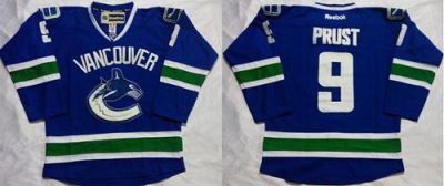 Vancouver Canucks #9 Brandon Prust Blue Home Stitched NHL Jersey