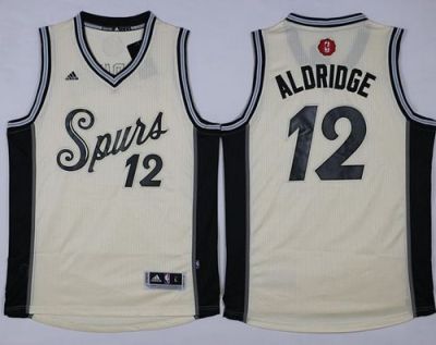 San Antonio Spurs #12 LaMarcus Aldridge Cream 2015-2016 Christmas Day Stitched NBA Jersey