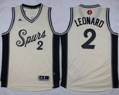 San Antonio Spurs #2 Kawhi Leonard Cream 2015-2016 Christmas Day Stitched NBA Jersey