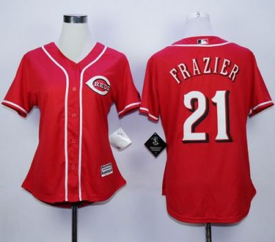 Women Cincinnati Reds #21 Todd Frazier Red Alternate Cool Base Stitched MLB Jersey