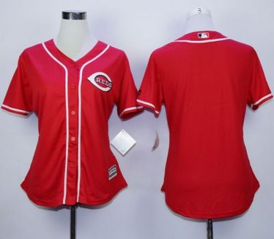 Women Cincinnati Reds Blank Red Alternate Cool Base Stitched MLB Jersey