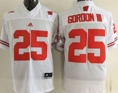 Wisconsin Badgers #25 Melvin Gordon III White Stitched NCAA Jersey