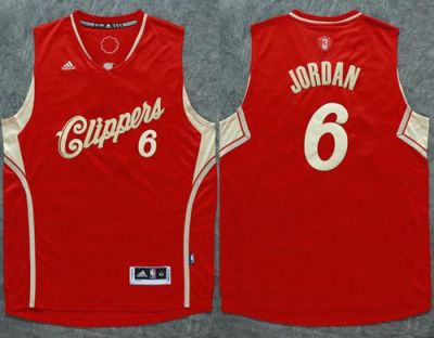 Los Angeles Clippers #6 DeAndre Jordan Red 2015-2016 Christmas Day Stitched NBA Jersey