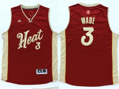 Miami Heat #3 Dwyane Wade Red 2015-2016 Christmas Day Stitched NBA Jersey