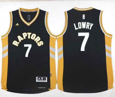 Toronto Raptors #7 Kyle Lowry Black Gold Stitched NBA Jersey