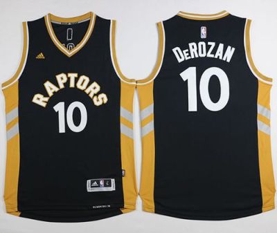 Toronto Raptors #10 DeMar DeRozan Black Gold Stitched NBA Jersey