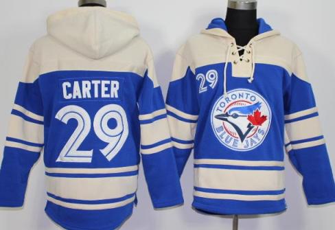 Toronto Blue Jays #29 Joe Carter Blue Sawyer Hooded Sweatshirt MLB Hoodie