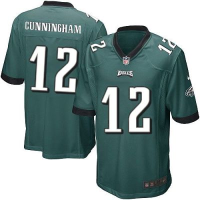 Youth Nike Eagles #12 Randall Cunningham Midnight Green Team Color Stitched NFL New Elite Jersey