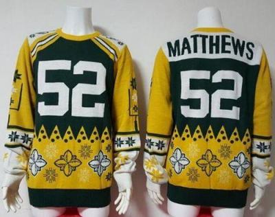 Nike Packers #52 Clay Matthews Green Yellow Men's Ugly Sweater