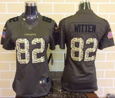 Women Nike Cowboys #82 Jason Witten Green Stitched NFL Limited Salute To Service Jersey
