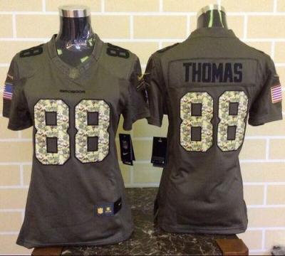 Women Nike Broncos #88 Demaryius Thomas Green Stitched NFL Limited Salute To Service Jersey