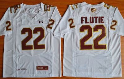 Boston College Eagles #22 Doug Flutie White Authentic Performance Stitched NCAA Jersey