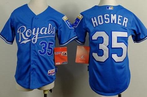 Youth Kansas City Royals #35 Eric Hosmer Blue Cool Base Alternate 1 Stitched Baseball Jersey