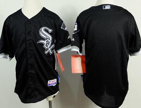Youth Chicago White Sox Blank Black Cool Base Stitched Baseball Jersey
