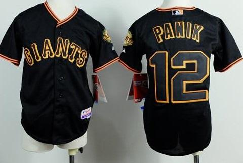 Youth San Francisco Giants #12 Joe Panik Black Cool Base Stitched Baseball Jersey