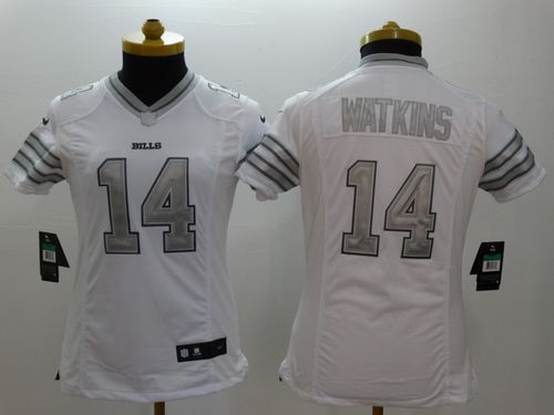 Women's Nike Buffalo Bills #14 Sammy Watkins White Stitched NFL Limited Platinum Jersey