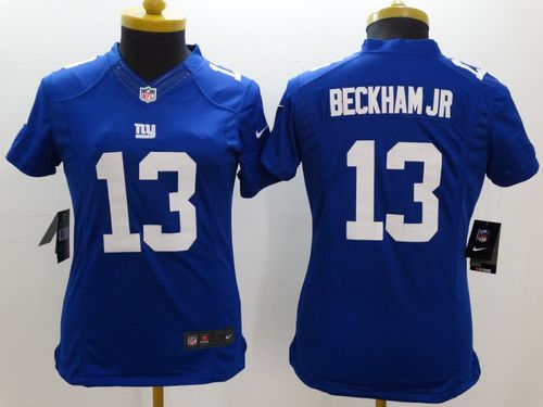 Women's Nike New York Giants #13 Odell Beckham Jr Royal Blue Team Color Stitched NFL Limited Jersey