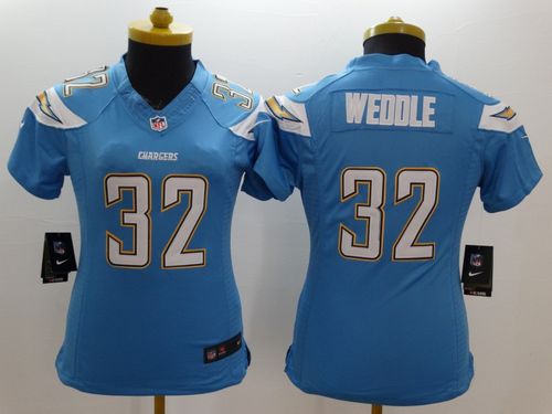 Women's Nike San Diego Chargers #32 Eric Weddle Electric Blue Alternate Stitched NFL Limited Jersey