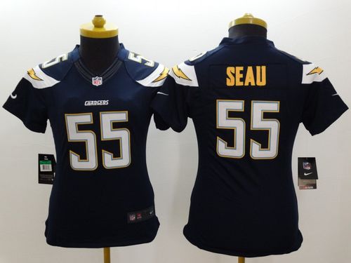 Women's Nike San Diego Chargers #55 Junior Seau Navy Blue Team Color Stitched NFL Limited Jersey