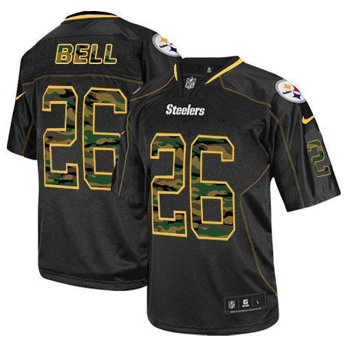 Nike Pittsburgh Steelers 26 Le'Veon Bell Black Men's Stitched NFL Elite Camo Fashion Jersey