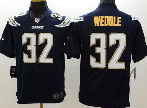 Nike San Diego Chargers 32 Eric Weddle Navy Blue Team Color Men's Stitched NFL Limited Jersey