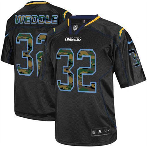 Nike San Diego Chargers 32 Eric Weddle Black Men's Stitched NFL Elite Camo Fashion Jersey