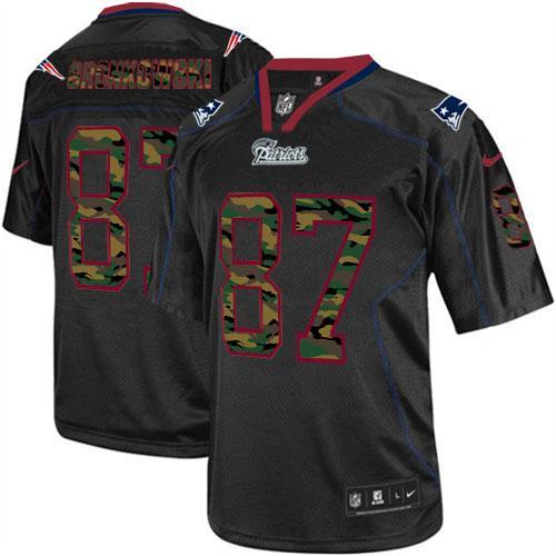 Nike New England Patriots 87 Rob Gronkowski Black Men's Stitched NFL Elite Camo Fashion Jersey