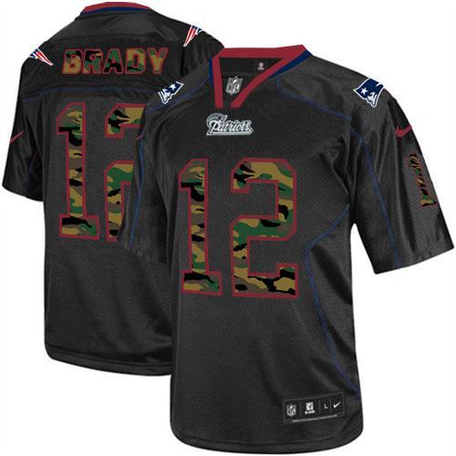 Nike New England Patriots 12 Tom Brady Black Men's Stitched NFL Elite Camo Fashion Jersey