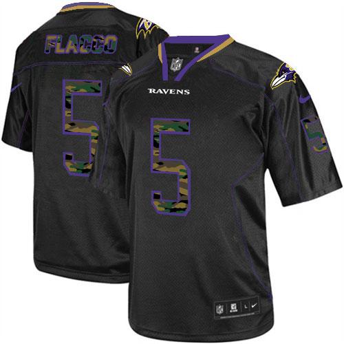 Nike Baltimore Ravens 5 Joe Flacco Black Men's Stitched NFL Elite Camo Fashion Jersey