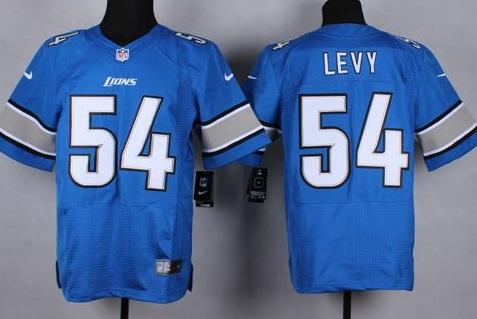 Nike Detroit Lions #54 DeAndre Levy Blue Team Color Men's Stitched NFL Elite Jersey