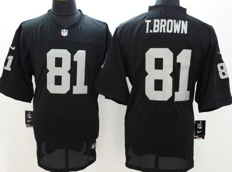 Nike Oakland Raiders #81 Tim Brown Black Team Color Men's Stitched NFL Elite Jersey