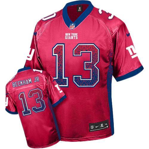 Nike New York Giants #13 Odell Beckham Jr Red Alternate Men's Stitched NFL Elite Drift Fashion Jersey