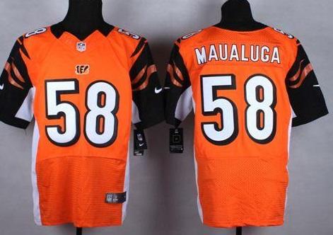 Nike Cincinnati Bengals #58 Rey Maualuga Orange Alternate Men's Stitched NFL Elite Jersey