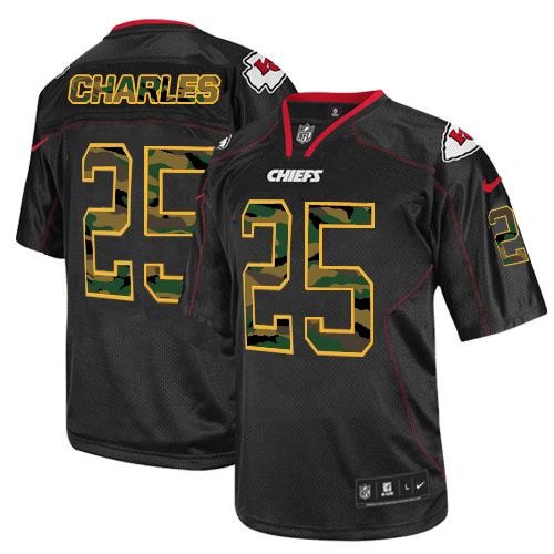 Nike Kansas City Chiefs #25 Jamaal Charles Black Men's Stitched NFL Elite Camo Fashion Jersey