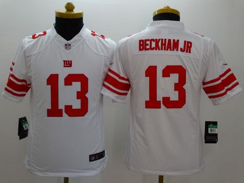 Youth Nike New York Giants #13 Odell Beckham Jr White Stitched NFL Limited Jersey