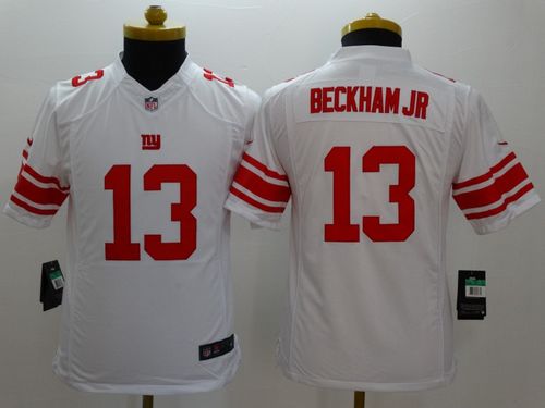 Youth Nike New York Giants #13 Odell Beckham Jr White Stitched NFL Limited Jersey