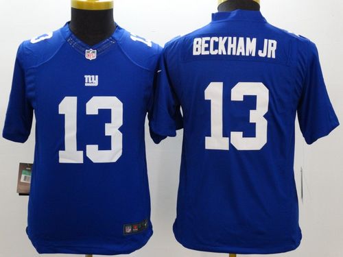 Youth Nike New York Giants #13 Odell Beckham Jr Royal Blue Team Color Stitched NFL Limited Jersey