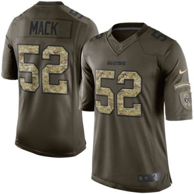 Nike Oakland Raiders #52 Khalil Mack Green Men's Stitched NFL Limited Salute To Service Jersey