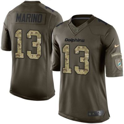 Nike Miami Dolphins #13 Dan Marino Green Men's Stitched NFL Limited Salute To Service Jersey