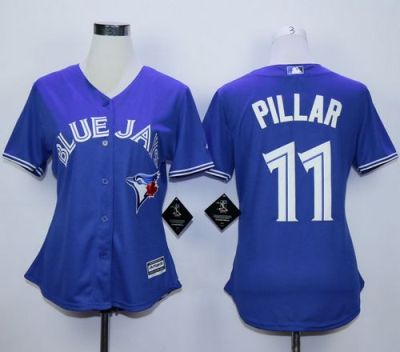 Women Toronto Blue Jays #11 Kevin Pillar Blue Alternate Stitched MLB Jersey