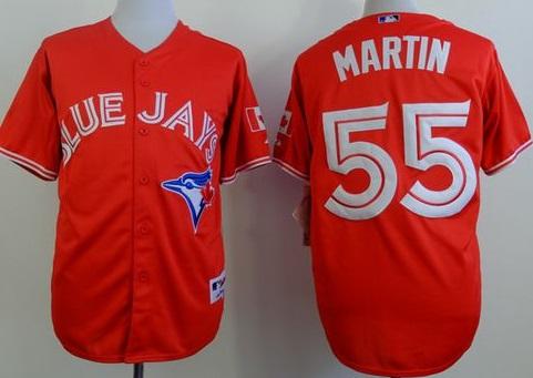 Toronto Blue Jays #55 Russell Martin Red Canada Day Stitched Baseball Jersey