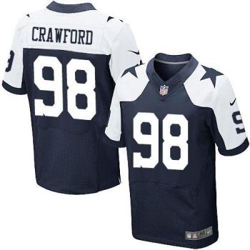 Dallas Cowboys #98 Tyrone Crawford Navy Blue Thanksgiving Throwback Men's Stitched NFL Elite Jersey
