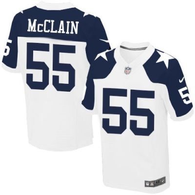 Dallas Cowboys #55 Rolando McClain White Thanksgiving Throwback Men's Stitched NFL Elite Jersey
