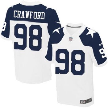 Dallas Cowboys #98 Tyrone Crawford White Thanksgiving Throwback Men's Stitched NFL Elite Jersey